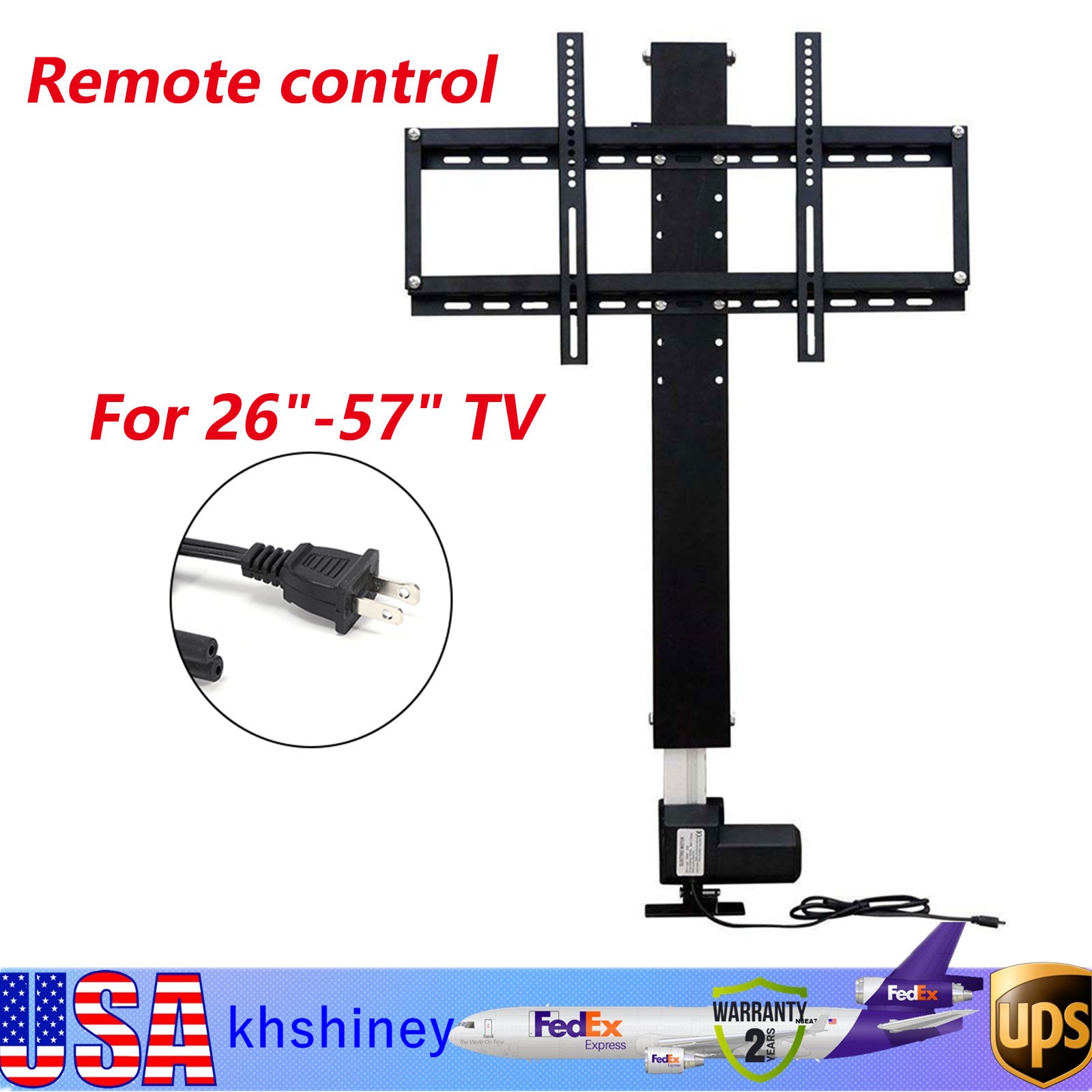 Motorized TV Lift Bracket Mechanism for 26-57 TVs lift Stand Mount ， Adjustable