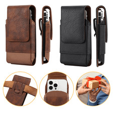 Universal Phone Holster Leather Oxford Pouch W/Belt Clip Phone Holster Belt Case