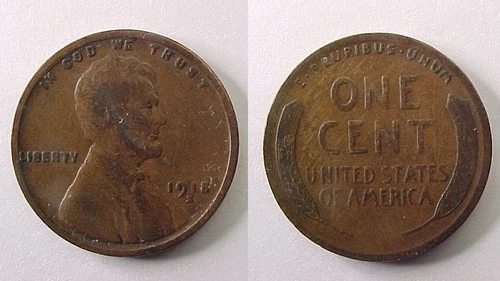 1918 S Lincoln Cent Fine F