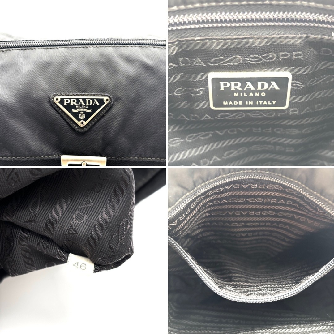 Authentic PRADA Shoulder Bag Triangular Logo Plat… - image 8