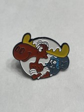 Rocket J Squirrel & Bullwinkle J Moose Pin Cartoon Characters Rocky & Bullwinkle