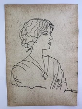 Pablo Picasso COA Art Painting Original Drawing Vintage Paper Signed