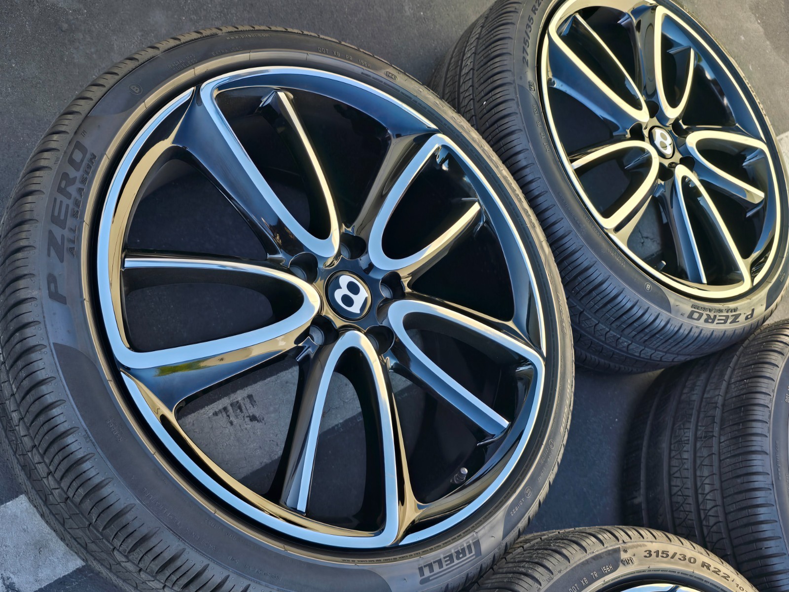 RARE 22" Bentley Continental GT GTC / Flying Spur SPEED OEM factory wheels black