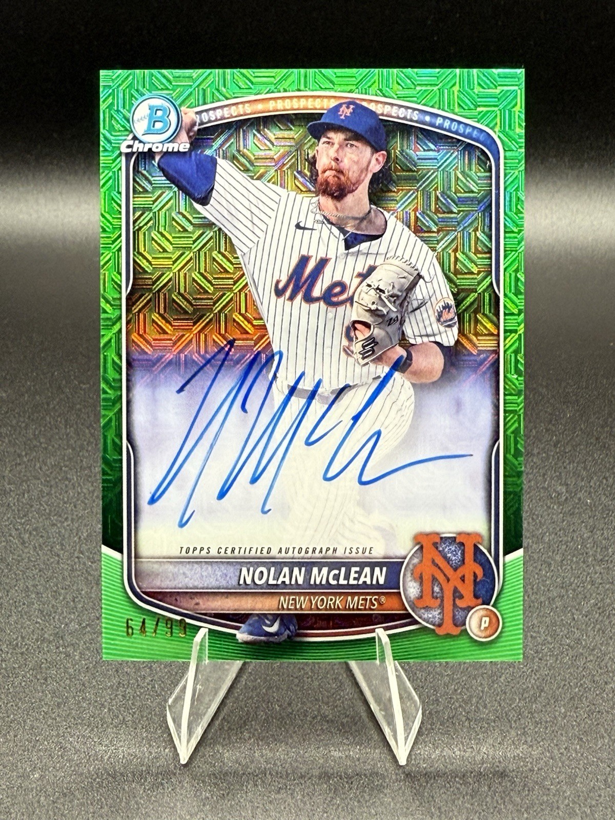 Nolan McLean 2025 Bowman Mega Box #BMA-NM Chrome Prospect Auto 