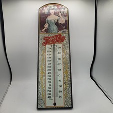 Nostalgic Drink Pepsi-Cola Wooden Thermometer Sign 23x7 WORKS!