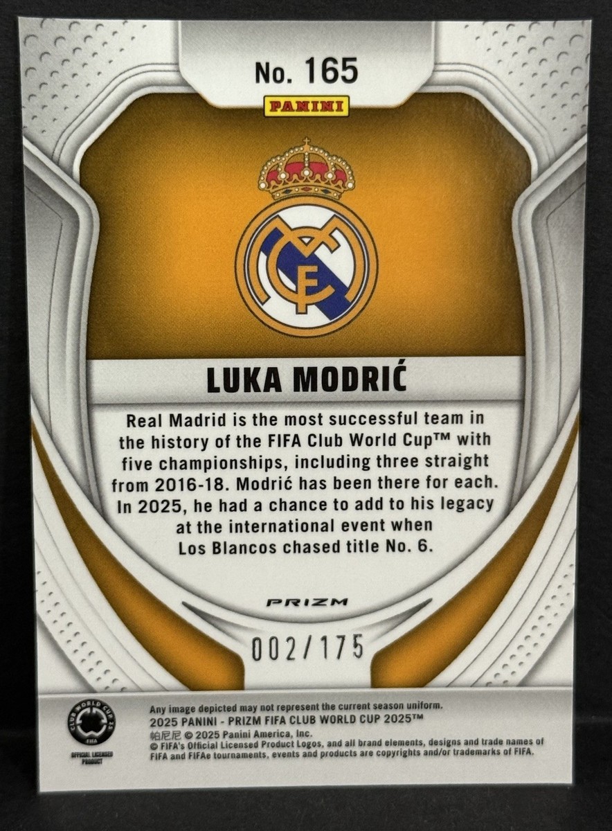 2025 Prizm FIFA Club World Cup Real Madrid Luka Modric Blue Ice