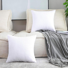 Decorative Pillow Covers 18x18 Supersoft Striped Velvet Throw Pillow Covers Set
