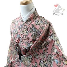 Nyankotei Kimono Pure Silk Pink Taisho Style Japan