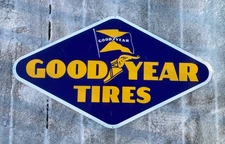 Signpast GOODYEAR TIRES Heavy Metal Sign 33.5” X 19” Pre-owned In Good Condition