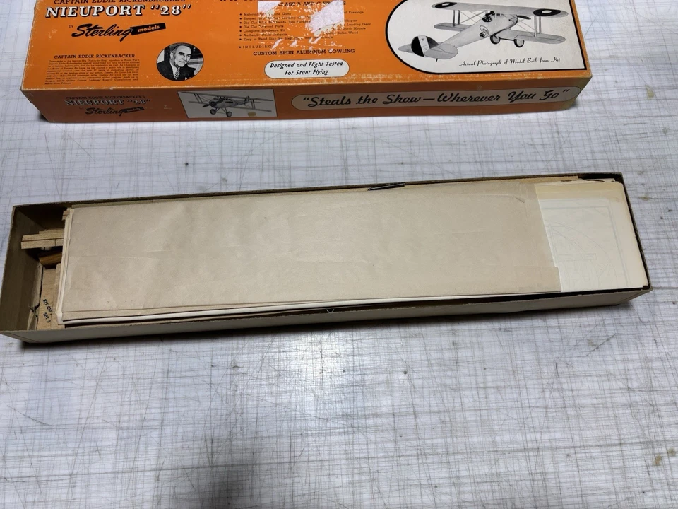 VINTAGE STERLING MODELS KITS NIEUPORT CAPTAIN EDDIE RICKENBACKERS RARE!!!! - Image 4 of 4