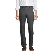 NWT LANDS' END MEN'S DRESS PANTS GRAY 31 UNHEMMED