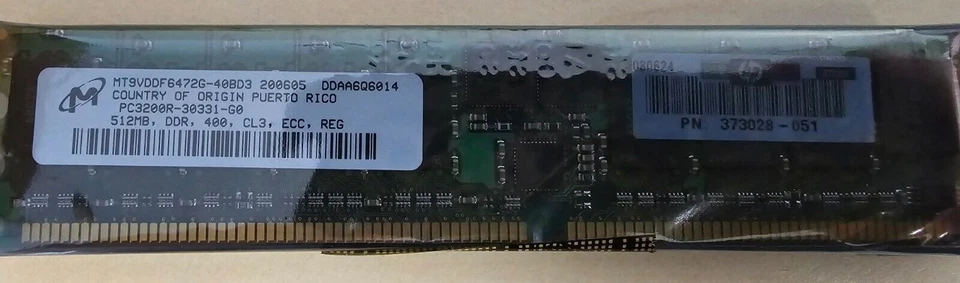 HP Memory 512Mb DDR2 373028-051 Ref00311 - Image 2 of 2