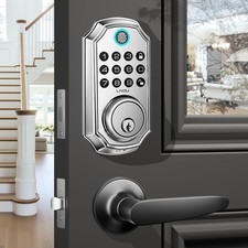 Keyless Entry Smart Deadbolt Lock D180 D280 Fingerprint Leveler Metallic