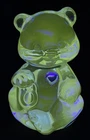 Fenton Art Glass Crystal Birthstone Bear April  GLOWS