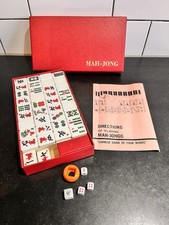 Vintage Mah Jong Set in Red Case – Tiles, Dice & Instructions Included