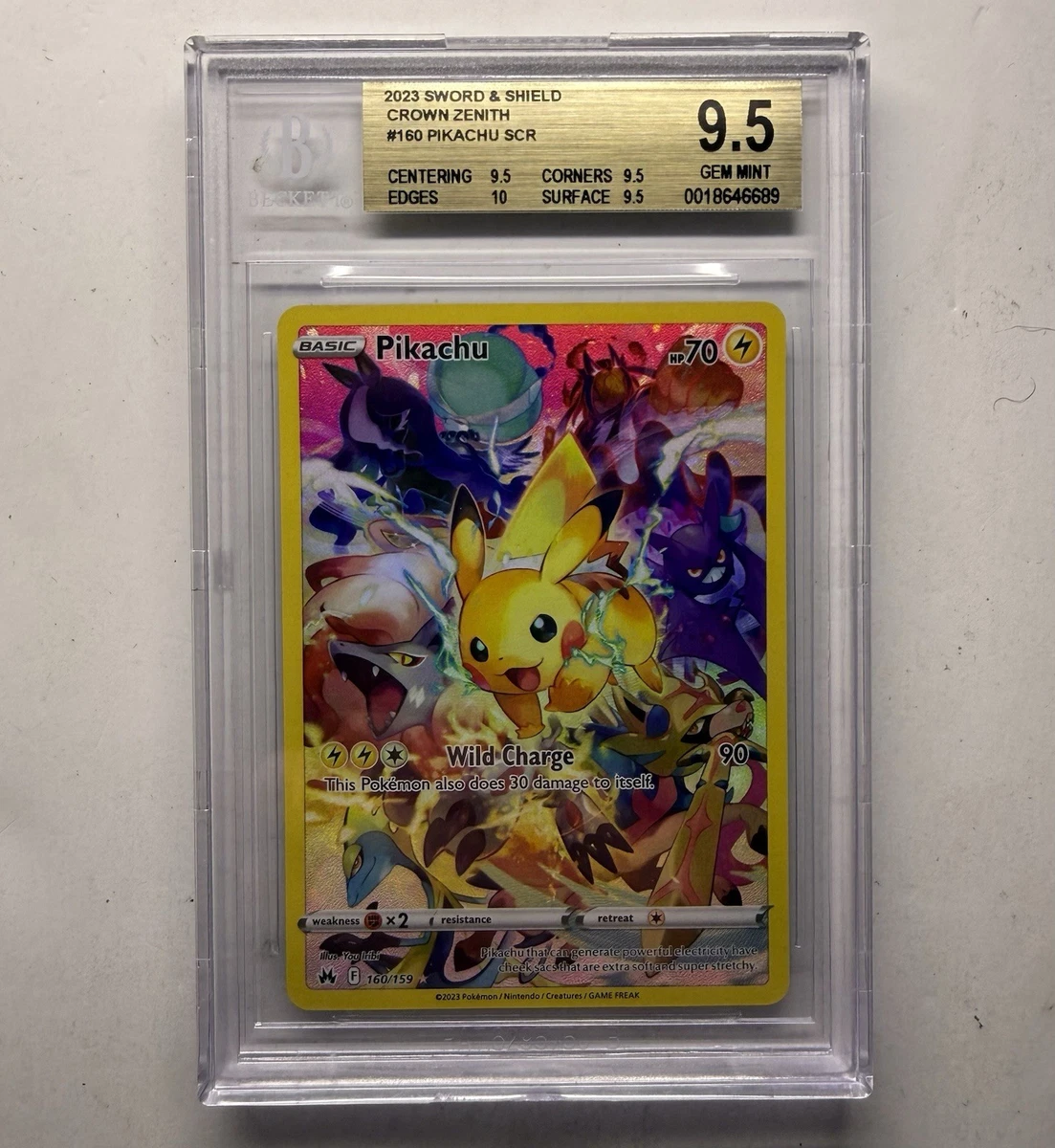 Pokémon Pikachu Grade 9.5 Pokémon TCG Individual Collectible Card