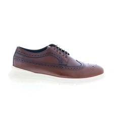 Studio Belvedere Braxton Mens Brown Leather Oxfords Wingtip & Brogue Shoes 9