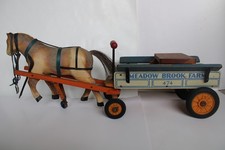 Rare 1935 Ride-em Keystone Meadow Brook Farm #474 Horse & Wagon Toy (31