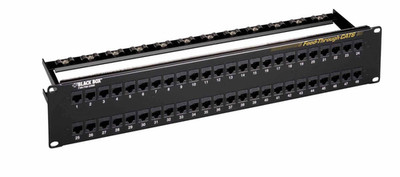 Black Box CAT6 Feed-Through Patch Panel Unshielded 48-Ports JPM820A