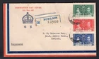 HONG KONG 1937 Registered FDC Cover. Coronation. Crown Cachet