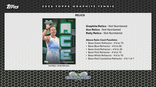Chris Evert 2026 Topps GRAPHITE TENNIS 1 Case (12 Box) PLAYER Break#3 - Picture 7 of 7