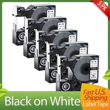 5PK 3/8" Compatible for DYMO 5200 18053 Heat-Shrink Tube Industrial Label Tape