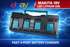 4-Port Fast Charger for Makita 14.4V-18V LXT Lithium Battery BL1830 BL1850 DC18S