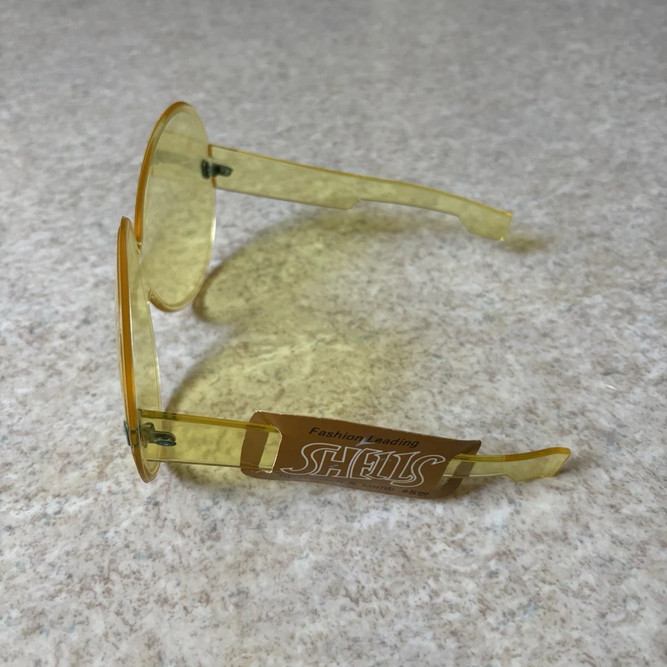 复古 Bausch & Lomb 1960 年代贝壳太空时代虫黄色太阳镜 B&L 复古 — 第 4/4 张图片