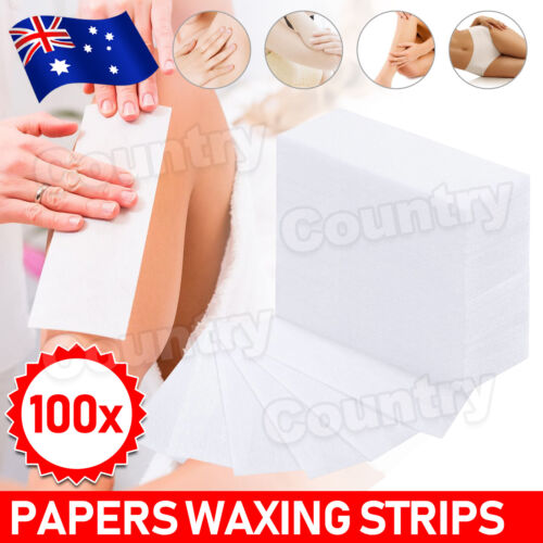 100X Pre-Cut Strips Pack Non Woven Disposable 70gsm Wax Waxing Papers Cut New - Picture 1 of 10