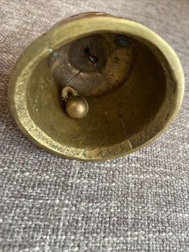 VTG BRASS Sanctuary BELL Original Clanger Cast Striker 10cm Tall Raised Image - Picture 8 of 12