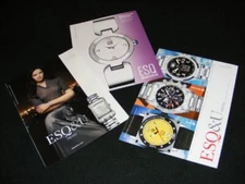 ESQ SWISS magazine clippings from 2004 2006 & 2007 print ads for Watches