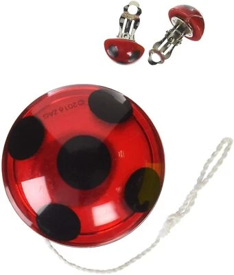 Miraculous Ladybug Yo-Yo ClipOn Earrings Rubie'S Accessory Kit Jewellery Playset