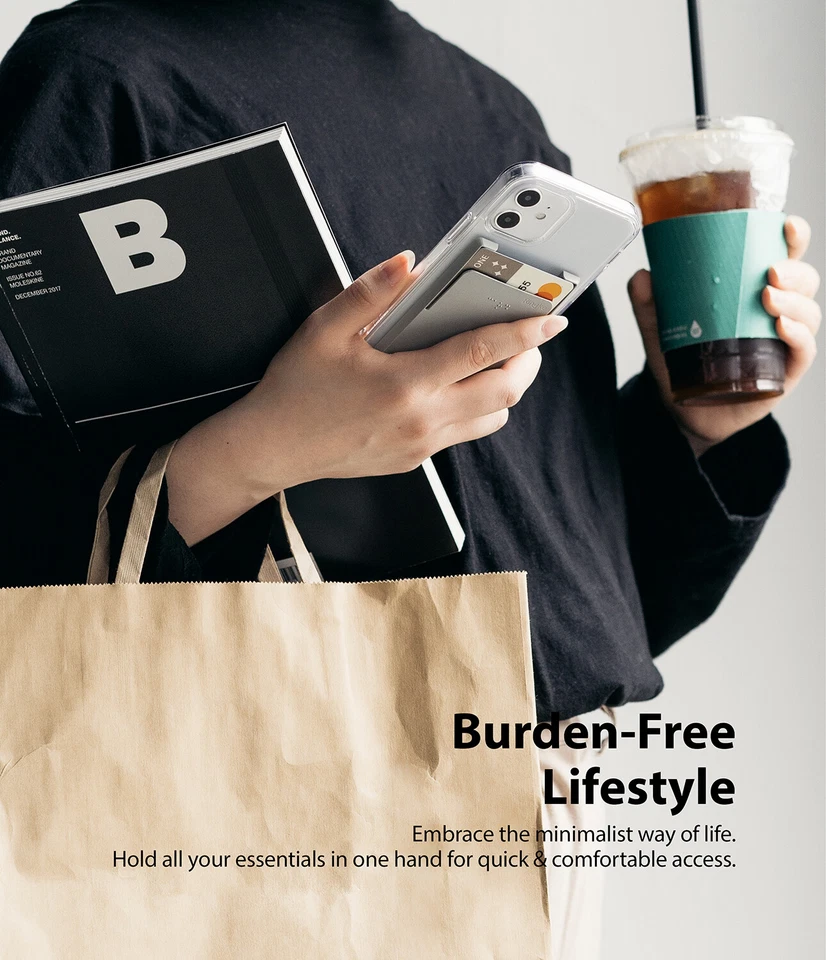 Ringke [Slot Card Holder] 3M Adhesive Minimalist Slim Hard Premium Wallet Case - Image 4 of 4