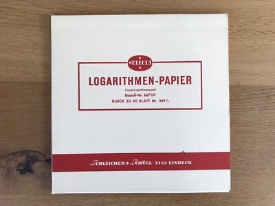 Doppel Logarithmen Papier/-Block - 50 Blatt - No 369 1/2 - Schleicher & Schüll