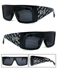 Locs Men Thick Arm Gangsta Motorcycle Biker Sports Sunglasses Locs Print Temples