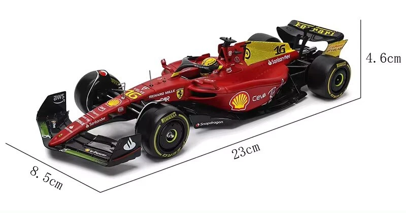 Macchina Ferrari F1 C Leclerc 2023 SF-23 Burago Scala 1:24 Formula 1 Con vetrina - Immagine 3 di 4