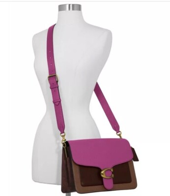 ❤️ Coach Colorblock Tabby 76106 Hibiscus Multi/Brass Shoulder