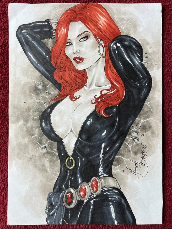 MARVEL AVENGERS BLACK WIDOW ORIGINAL COMIC ART - MARIAH BENES Comic Art