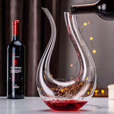 1500ml Large Capacity Transparent Glass U-shaped Red Wine Decanter | eBay
