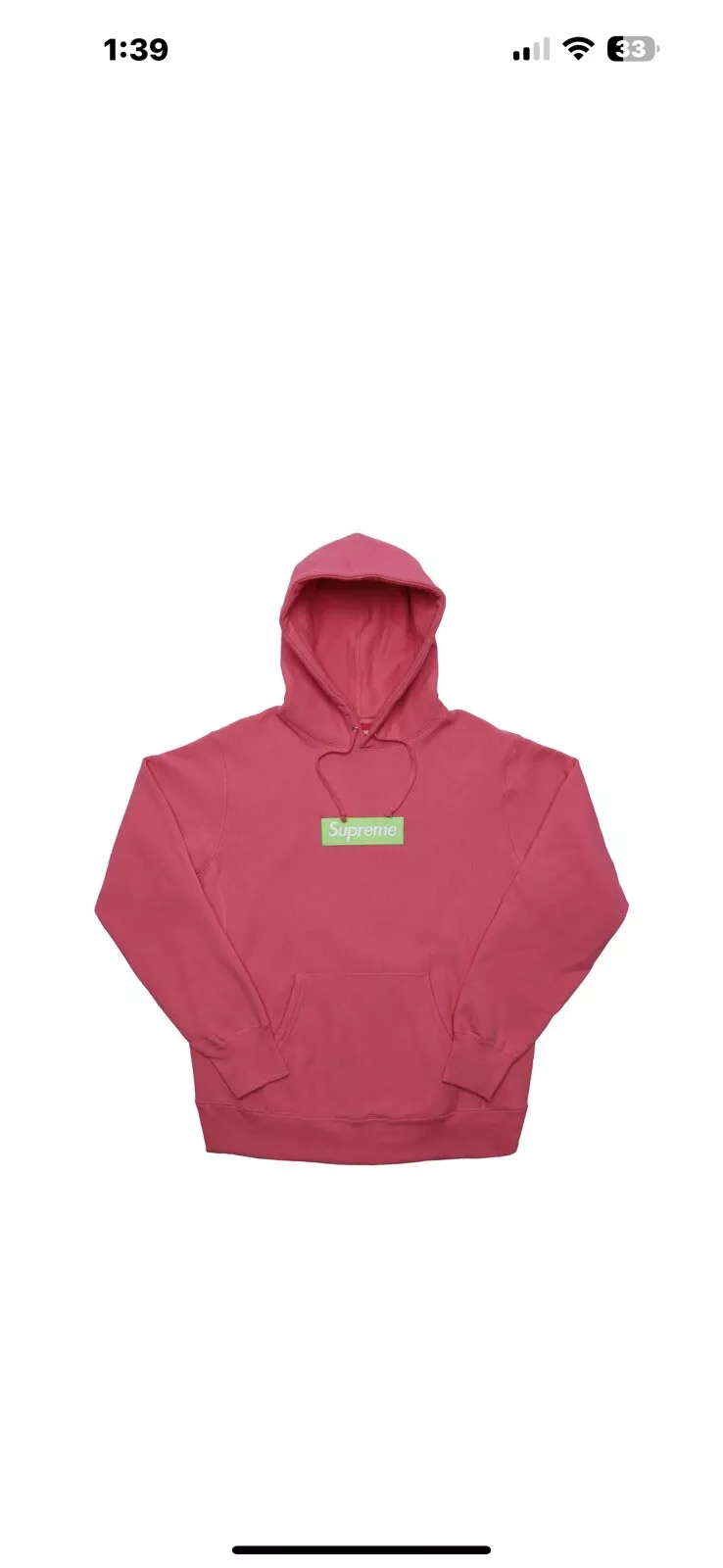 Sweat à capuche logo Supreme Box magenta rose vert taille grande