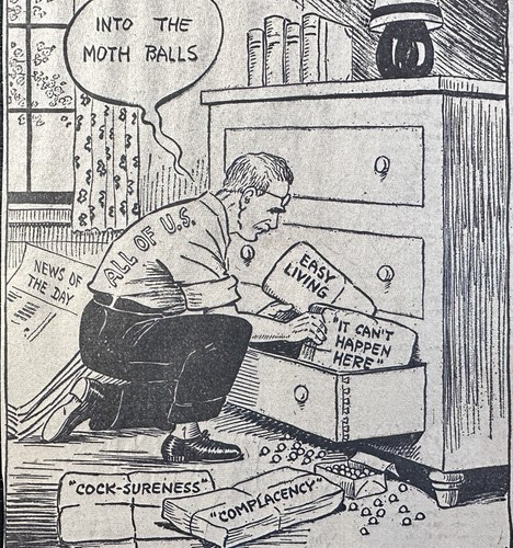 1942 Claude Shafer WWII World War 2 II Cincinnati Times Star Newspaper Cartoon