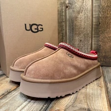 UGG TAZZ PLATFORM SLIPPER WOMENS US 10 / EU 41 ~ CHESTNUT SUEDE / WOOL