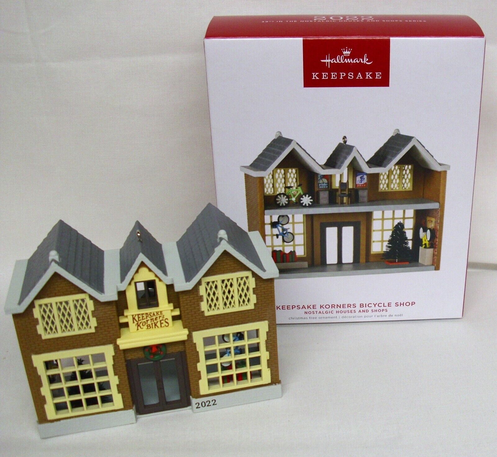 2022 Nostalgic Houses & Shops #39 Keepsake Korners Bicycle Shop Hallmark  Christmas Ornament - Hooked on Hallmark Ornaments