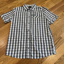Jack Wolfskin Mens Outdoor Shirt Size Large Short Sleeve Regular Fit Check