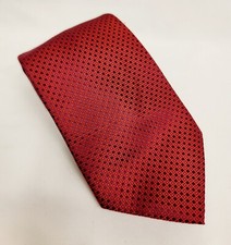 Kenneth Cole 100 Silk Necktie Red Purple Squares