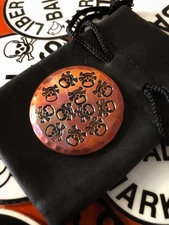 DANCING SKULLS Hand Made Custom Copper Golf Ball Marker!