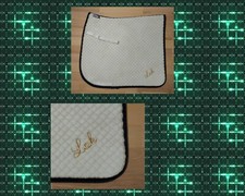 weiße Heba Samt-Dressurschabracke mit Bestickung  Gr. WB