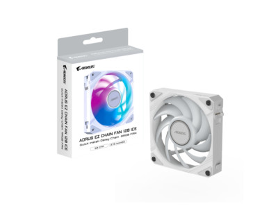 AORUS EZ CHAIN FAN 120 ICE, 120mm Hydro Dynamic Bearing ARGB Computer Case Fan