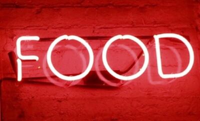Food Here Open Acrylic 14'' Neon Light Sign Lamp Shop Store Wall Decor Display