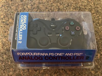 TTX Tech PS2 & PS1 Analog Controller 2 Wired Black Brand New Sealed